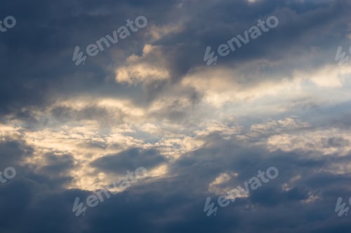 Preview: Landscape With Dramatic Light - Beautiful Golden Sunset With Saturated Sky And Clouds.