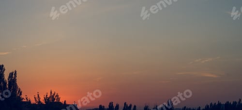 Preview: Landscape With Dramatic Light - Beautiful Golden Sunset With Saturated Sky And Clouds.