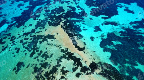 Preview: Aerial Drone Bird'S Eye View Photo Of Mediterranean Beach Forming Small Sandy Peninsula With