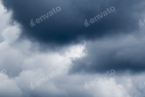Preview: Beautiful, Fluffy, White And Grey Clouds And Blue Sky