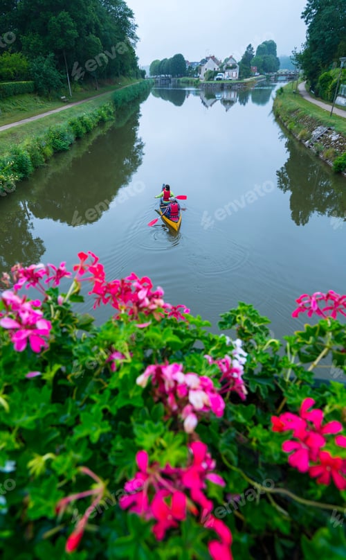 Preview: Canadian Canoe Activity At Loire River In Chécy Village Of Loiret Department In The Loire Valley Of