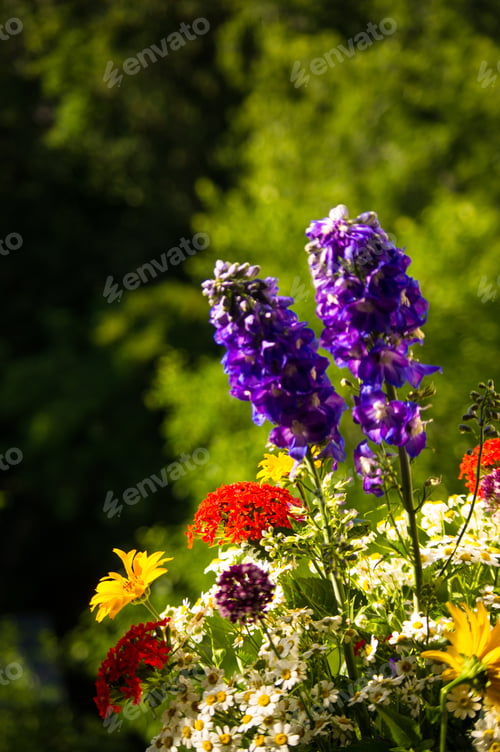 Preview: A Bouquet Of Bright Spring Flowers Of Various Types