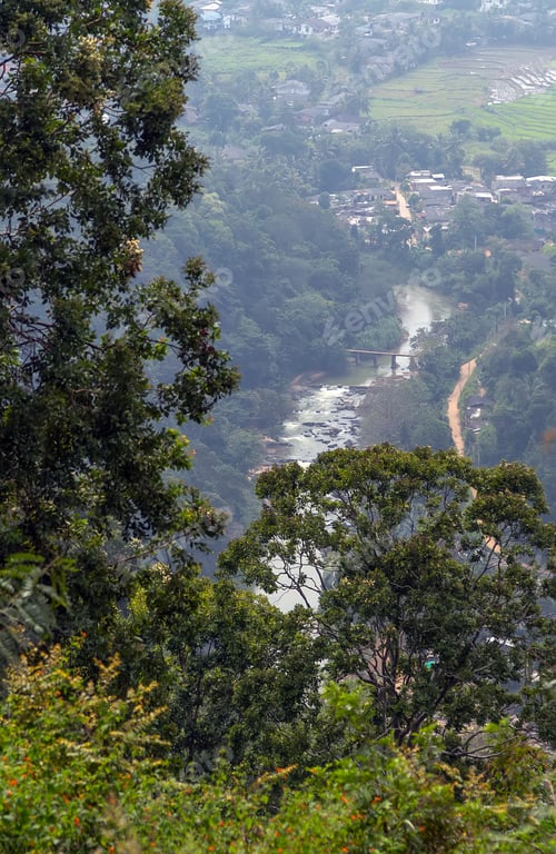 Preview: Mountain River. Natural Landscape, Village In Sri Lanka