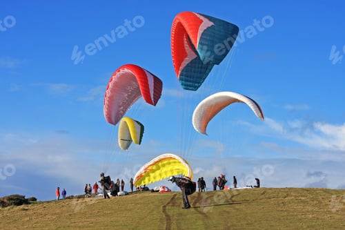 Preview: Paragliders Preparing To Fly