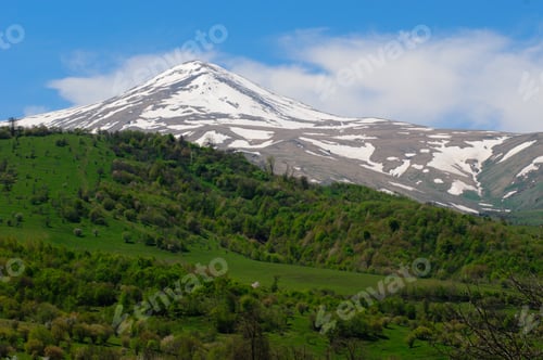 Preview: Spring Landscape With Snowy Mountains, Pambak Range, Maymekh Lerr (3094M)