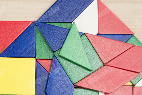 Preview: Colorful Wooden Pieces For Tangram Technique