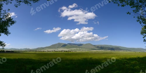 Preview: Panoramic Landscape With Heavenly Clouds