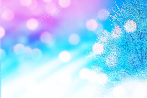 Preview: Frozen Winter Forest With Snow Covered Trees.