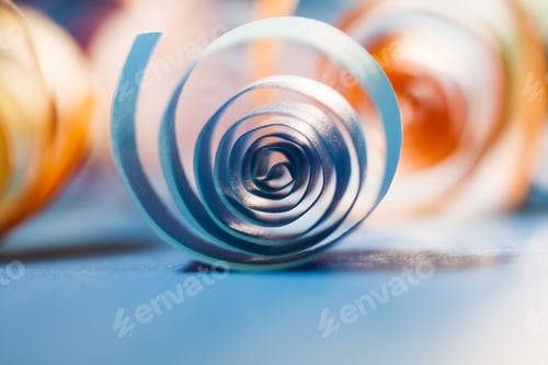 Preview: Macro, Abstract, Background Picture Of Colored Paper Spirals On Paper Background