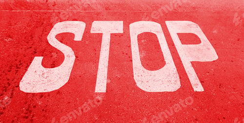 Preview: Stop Sign On Asphalt, Detail Of A Traffic Signal, Security And Prohibition