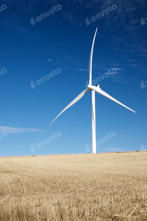 Preview: Wind Turbine For Electric Power Production, Teruel Province, Aragon In Spain.