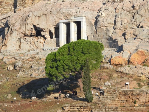 Preview: Extreme Zoom Photo Of Acropolis Hill East Cavern, Athens Historic Center, Attica, Greece
