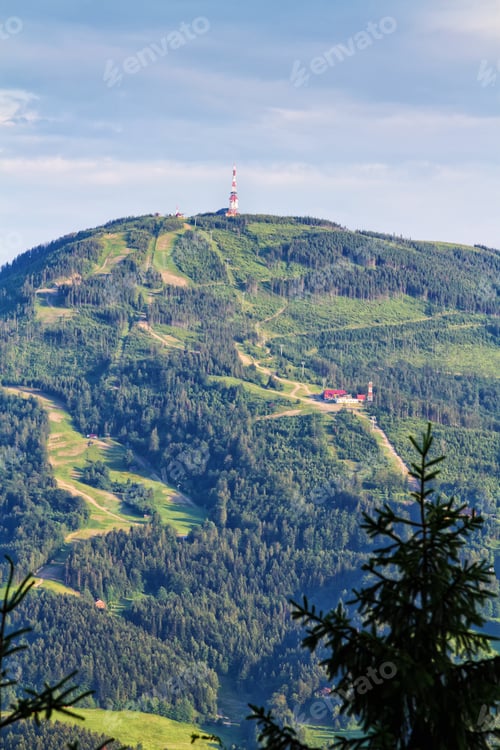 Preview: View Of Polish Mountain Skrzyczne From Beskidy Mountains - Klimczok Peak (Beskid Slaski). Beskid