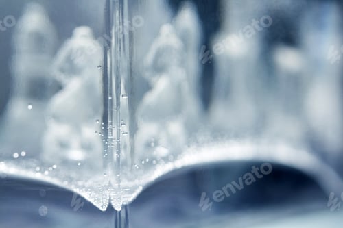 Preview: Underwater Chess Abstract With Bubbles. Image Has Grain Texture Visible On Its Maximum Size