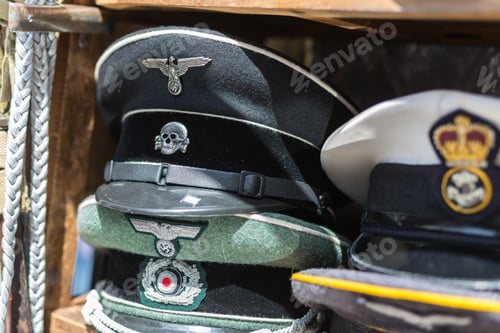 Preview: Vintage Military Hats From The Second World War.