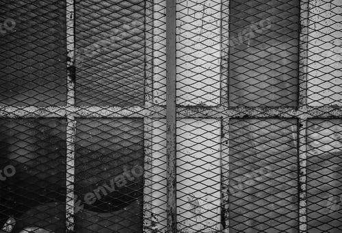 Preview: Old Wooden Door With Glass, Detail Of Decoration And Abandonment, Security