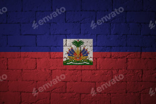 Preview: Flag With Original Proportions. Closeup Of Grunge Flag Of Haiti