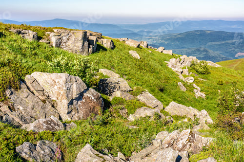 Preview: White Sharp Stones On The Hillside On Top Of Mountain Range