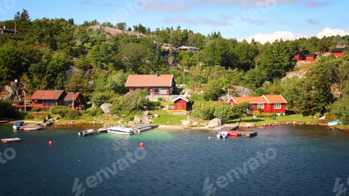 Preview: Norway - Island Skjernoya In The Region Of Vest-Agder. Small Fishing Town.