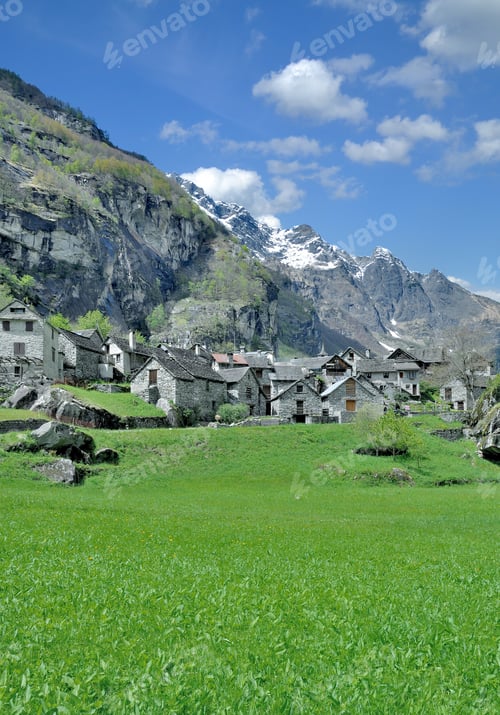 Preview: Traditional Village Of Sonlerto In Val Bavona,Ticino Canton,Switzerland