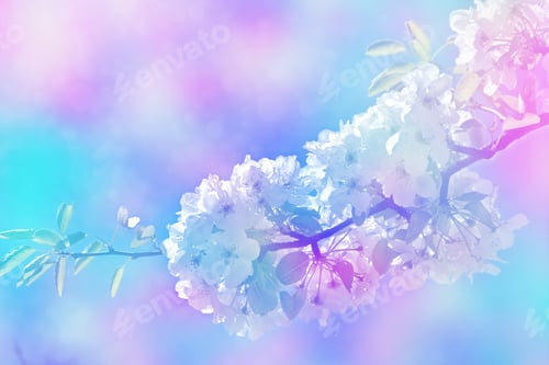 Preview: Blossoming Branch Apple. Bright Colorful Spring Flowers