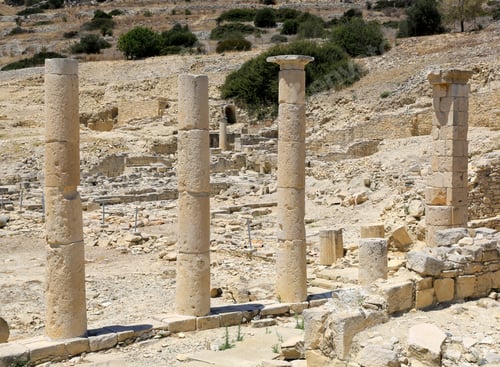 Preview: Old Stone Pillars In Antique City Amathus In Cyprus