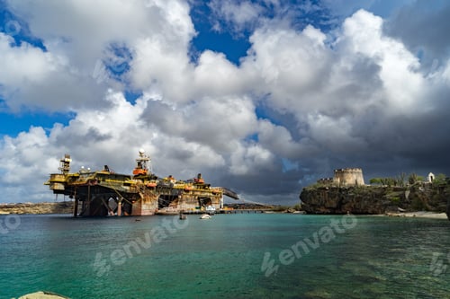 Preview: Vessels At The End Of Caracaasbaai Views Around Curacao A Caribbean Island