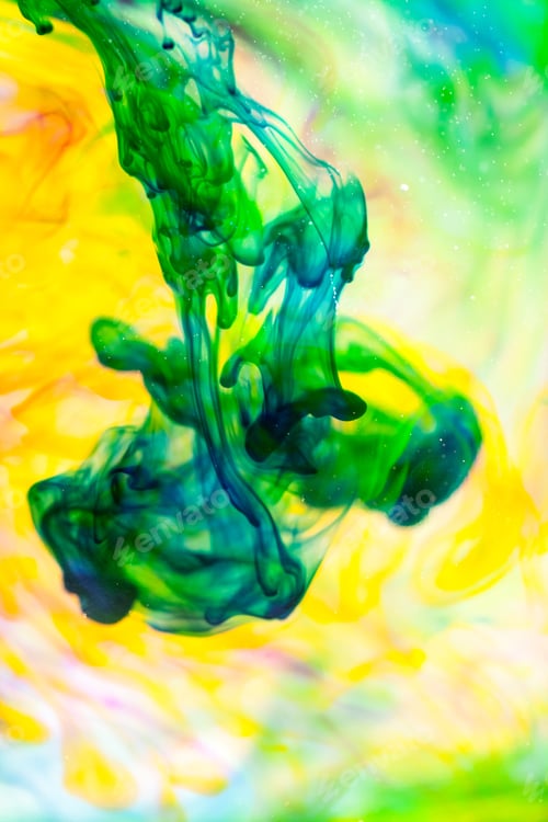 Preview: Abstract Composition With Ink And Small Bubbles. Beautiful Background, Texture And Colors