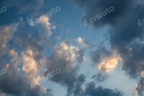 Preview: Dramatic Sky With Clouds. Dark Sky With Cumulus Clouds.