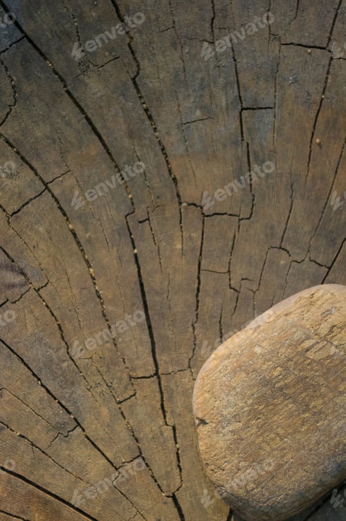 Preview: Spa Beautiful And Unusual Decorative Pebbles On The Old Cracked Wooden Background