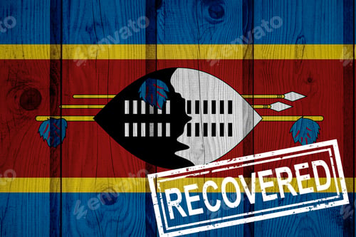 Preview: Flag Of Eswatini That Survived Or Recovered From The Infections Of Corona Virus Epidemic Or