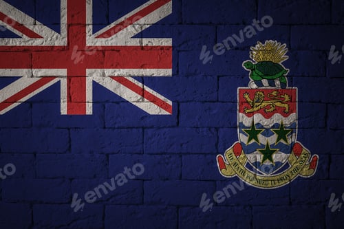 Preview: Flag With Original Proportions. Closeup Of Grunge Flag Of The Cayman Islands