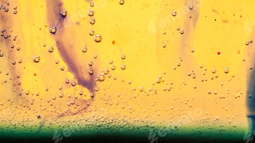 Preview: Abstract Composition With Mix Of Oil, Water And Colorful Ink With Bubbles