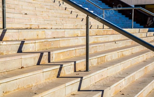 Preview: Detail Of Steps With A Railing In Spanish City Tarragona