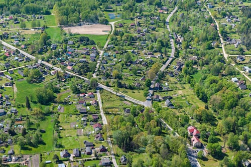 Preview: Aerial View Over The Small Town