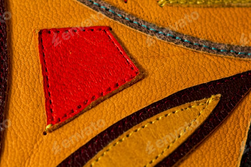 Preview: Colorful Leather Texture With Stitches