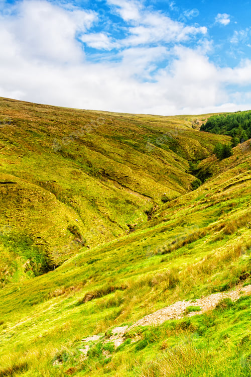 Preview: Summer Landscape Of Mountains, Hills And Meadows In Popular And Picturesque Glengesh Pass Which Is