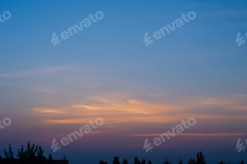 Preview: Landscape With Dramatic Light - Beautiful Golden Sunset With Saturated Sky And Clouds.
