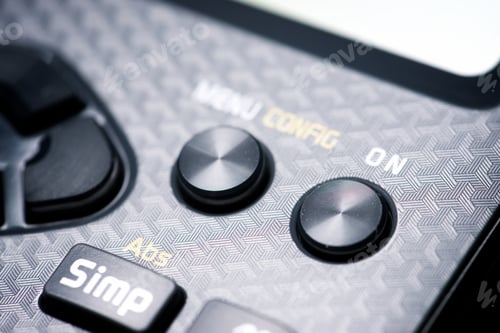 Vista previa: Primer plano de los botones Una calculadora científica.