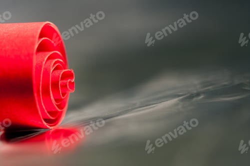 Preview: Macro, Abstract, Background Picture Of Red Paper Spirals With Reflections
