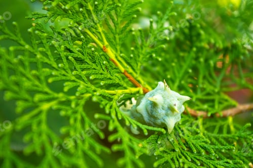 Preview: Incense Cedar Tree Calocedrus Decurrens Branch Close Up.