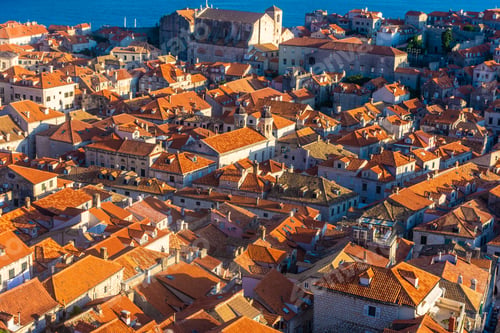 Preview: Beautiful Aerial Landscape Of Dubrovnik Old Town At Sunset, Croatia
