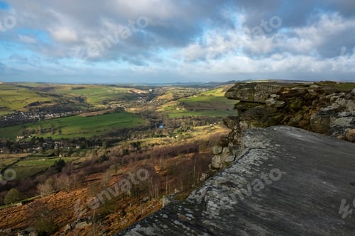 Preview: Rocky Landscape In Derbyshire, Uk