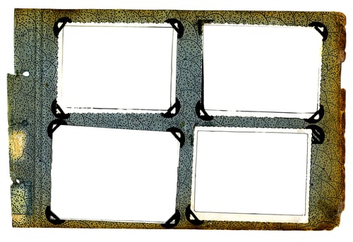 Preview: Photo Frames On Old Aged Album Isolated