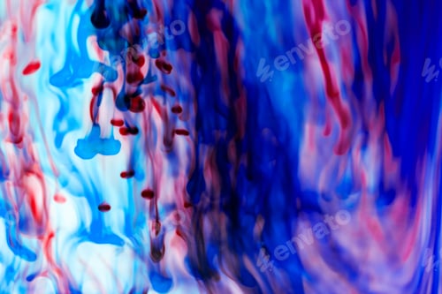 Preview: Abstract Composition With Ink And Small Bubbles. Beautiful Background, Texture And Colors