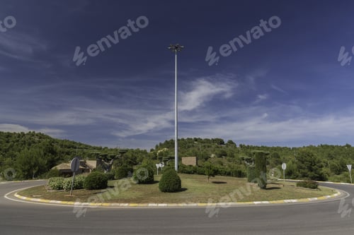 Preview: Roundabout With Lamp Posts.
