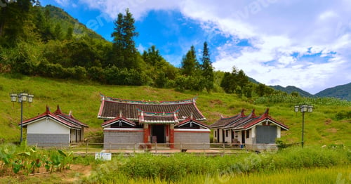 Preview: Small Temple Next To The Tianluokeng Earth House Cluster In Fujian Province In China.