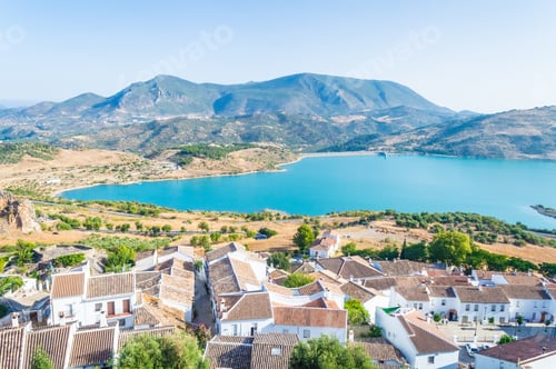 Preview: Landscape With Zahara De La Sierra And Its Lake, Andalusia, Spai