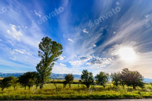 Preview: Amazing Autumn Andscape With Road And Green Trees, Armenia