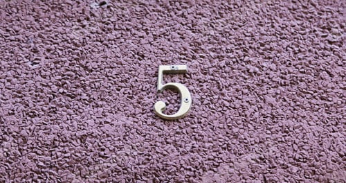 Preview: Number Five On The Wall Of A House, Detail Of A Number Of Information, Odd Number